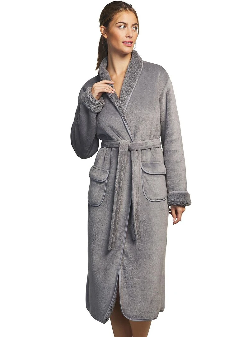 Robe de chambre mi longue Supersoft Gris
