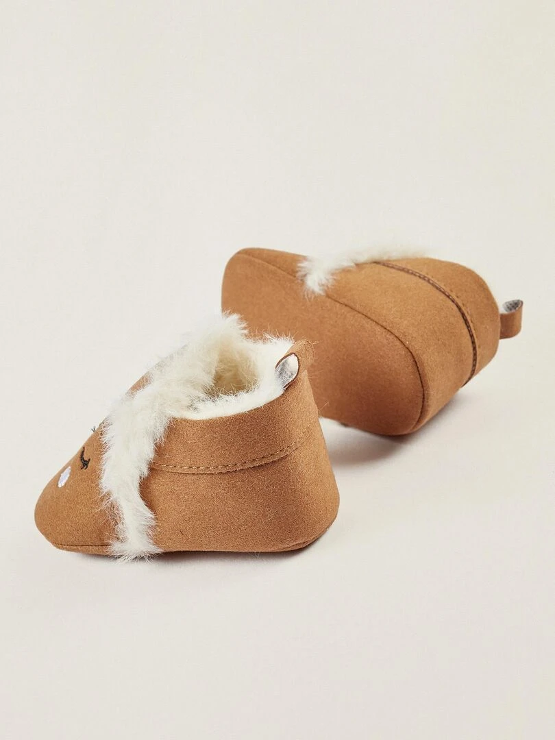 Chaussures en cuir pour nouveau né   AUSTRALIANA   Beige foncé