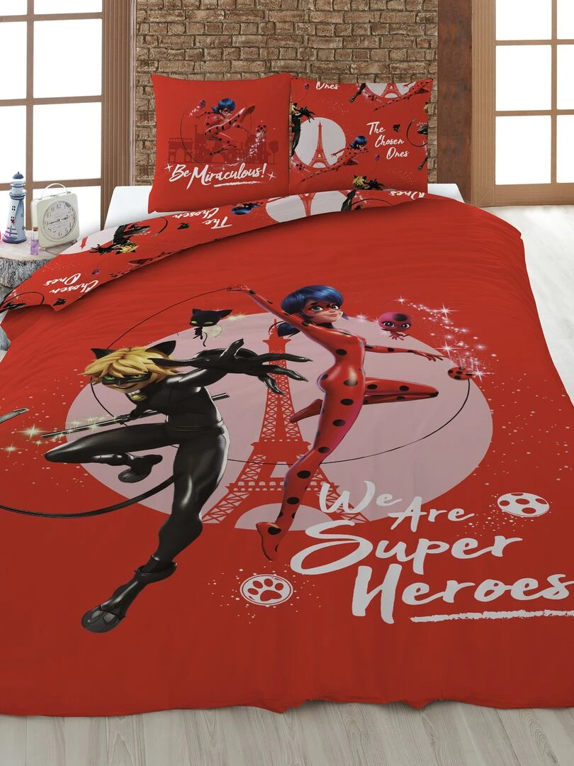Parure de lit 'Miraculous' 1 personne Rouge
