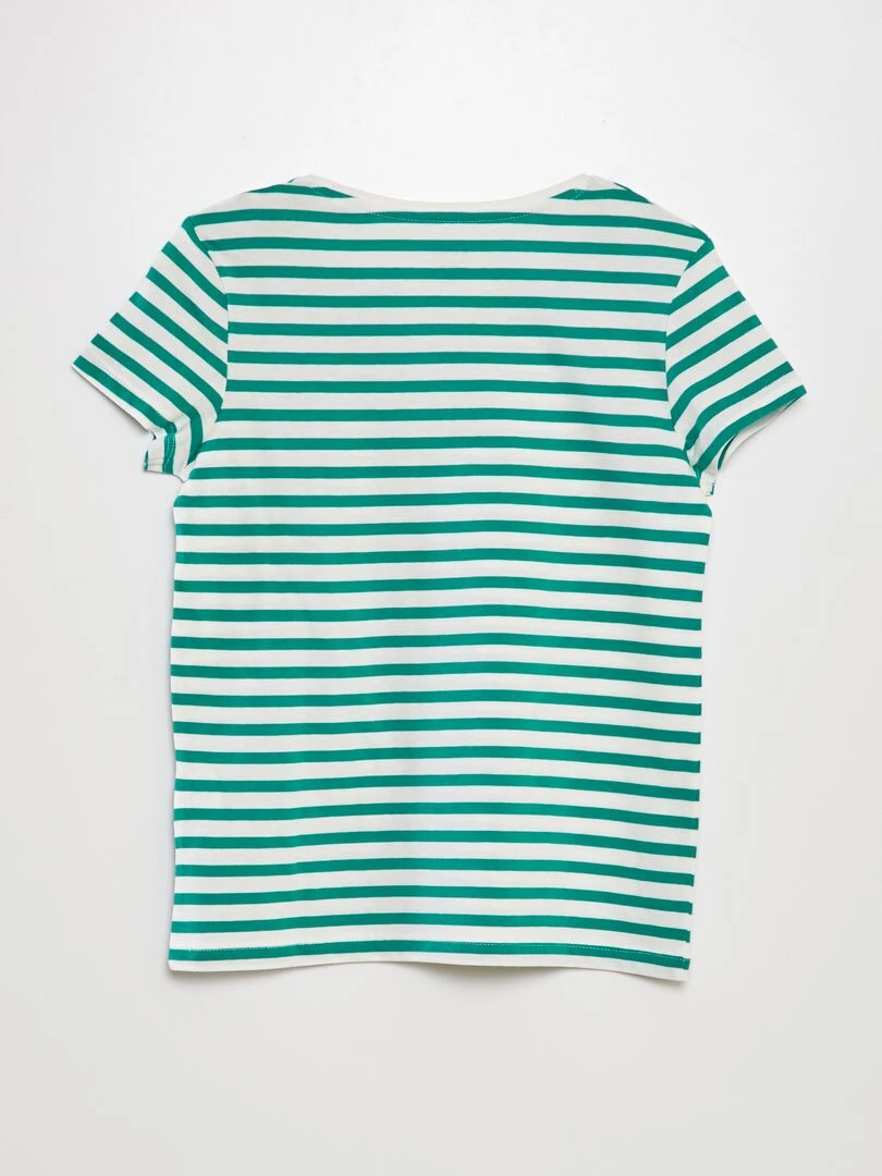T shirt imprimé marinière   Vert
