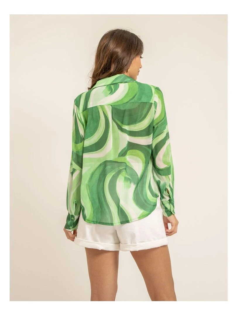 Chemise voile motifs ORFANE Vert