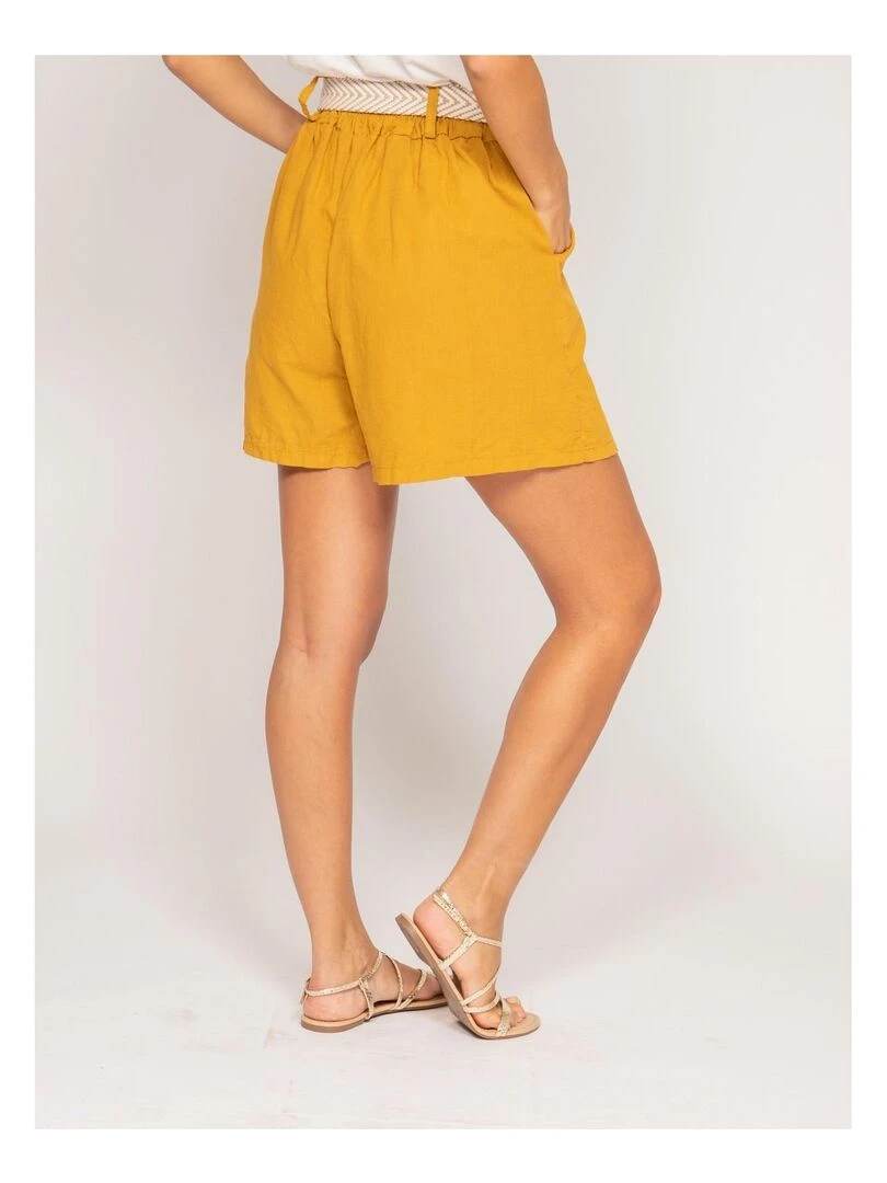 Short en lin XIGN Moutarde