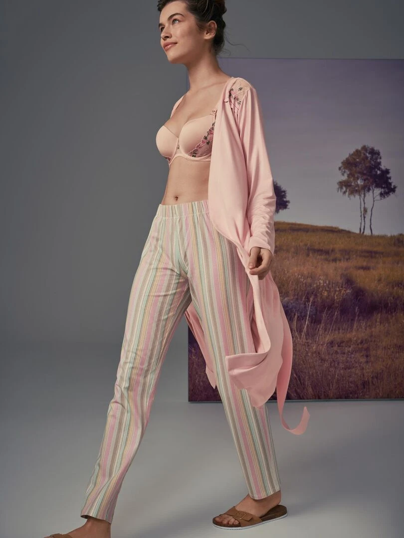 Déshabillé manches longues Mirabelle   Rose