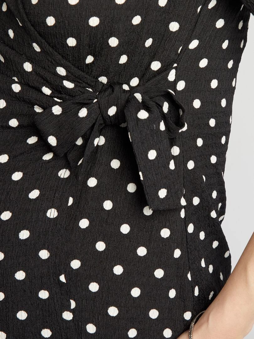 Robe courte grossesse   Noir à pois