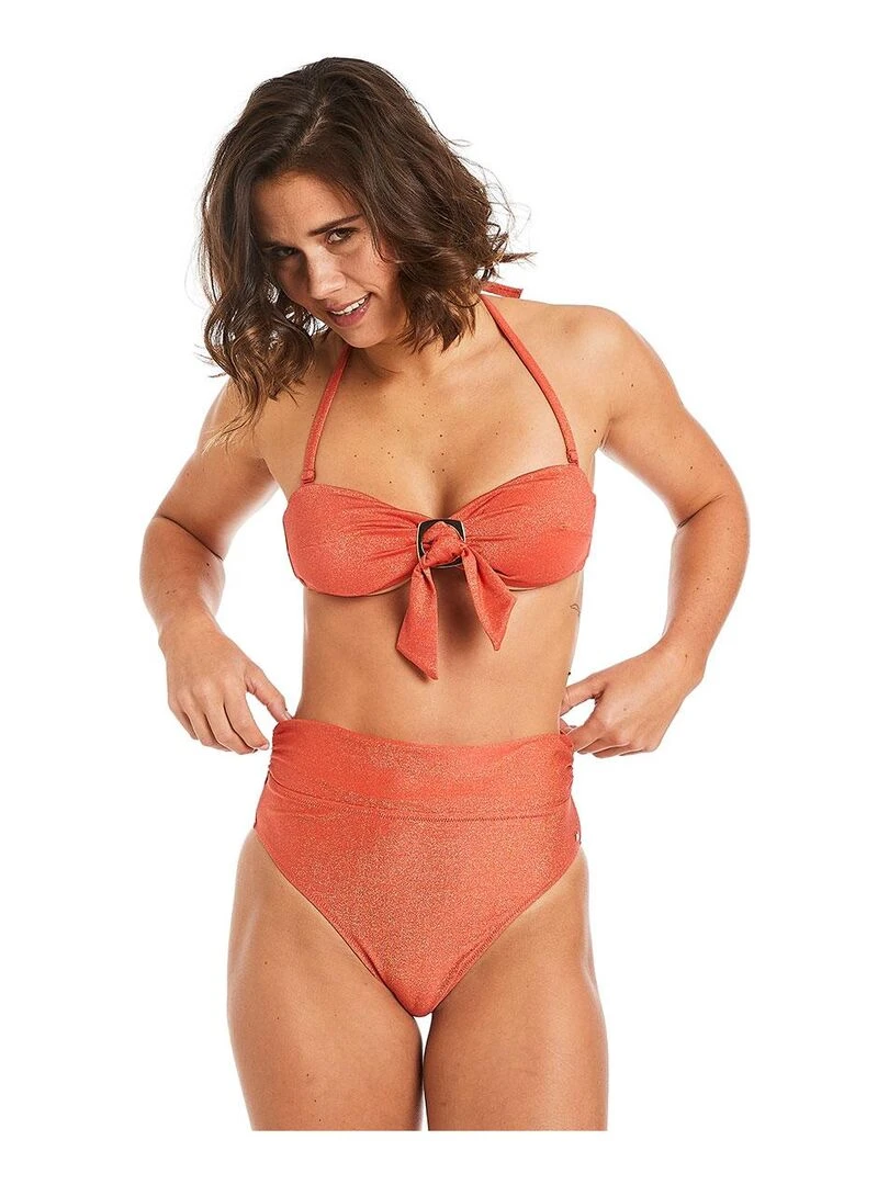 Culotte haute de bain MAUI   Camille Cerf & Pomm'Poire   Orange
