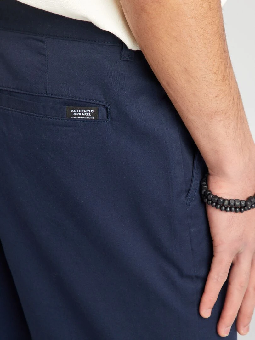 Short chino droit   Bleu