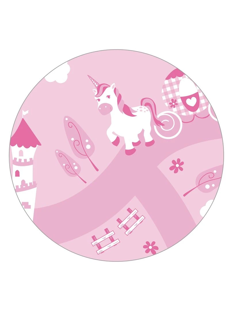 ROBA Banc Coffre à Jouets "Krone" en Bois pour Enfant   Fermeture Douce   Rose/Motif Conte de Fées   Blanc Rose