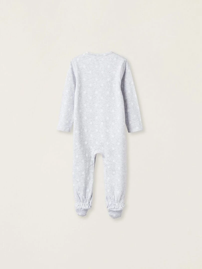 Grenouillère En Coton Pour Nouveau Né 'Étoile' manches longues UNDER THE STARS Gris clair