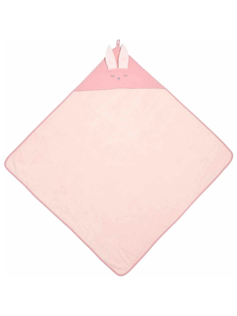 Cape de bain en bambou et gaze de coton  Lapin   Rose