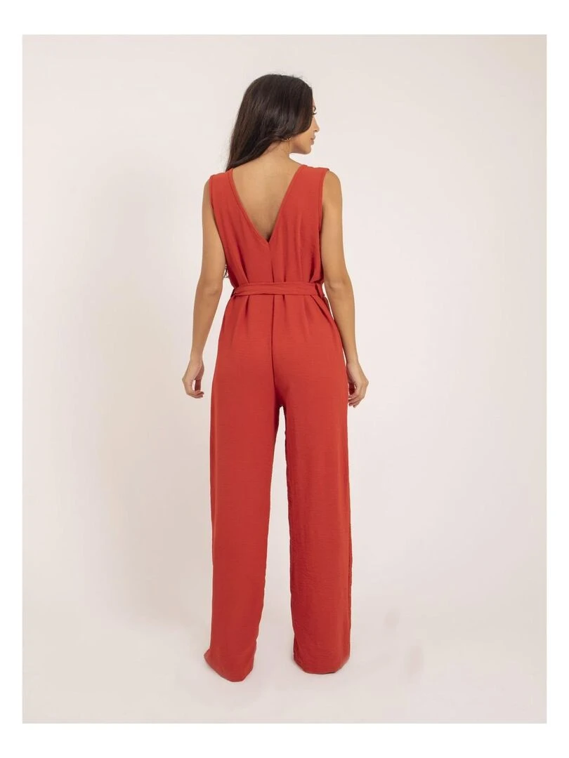 Combi pantalon et ceinture ELEA Orange corail