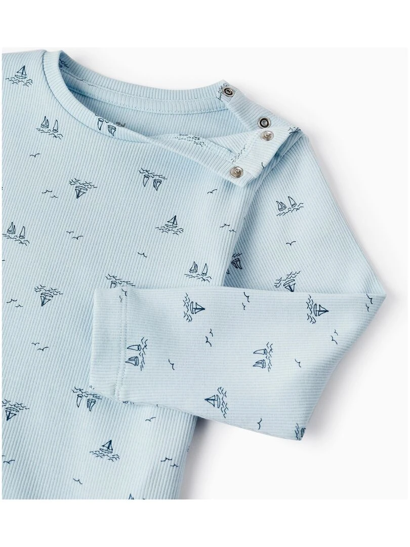 Pyjama côtelé avec motif pour bébé garçon 'Sail Boats' manches longues ESSENTIALS LINE   Bleu