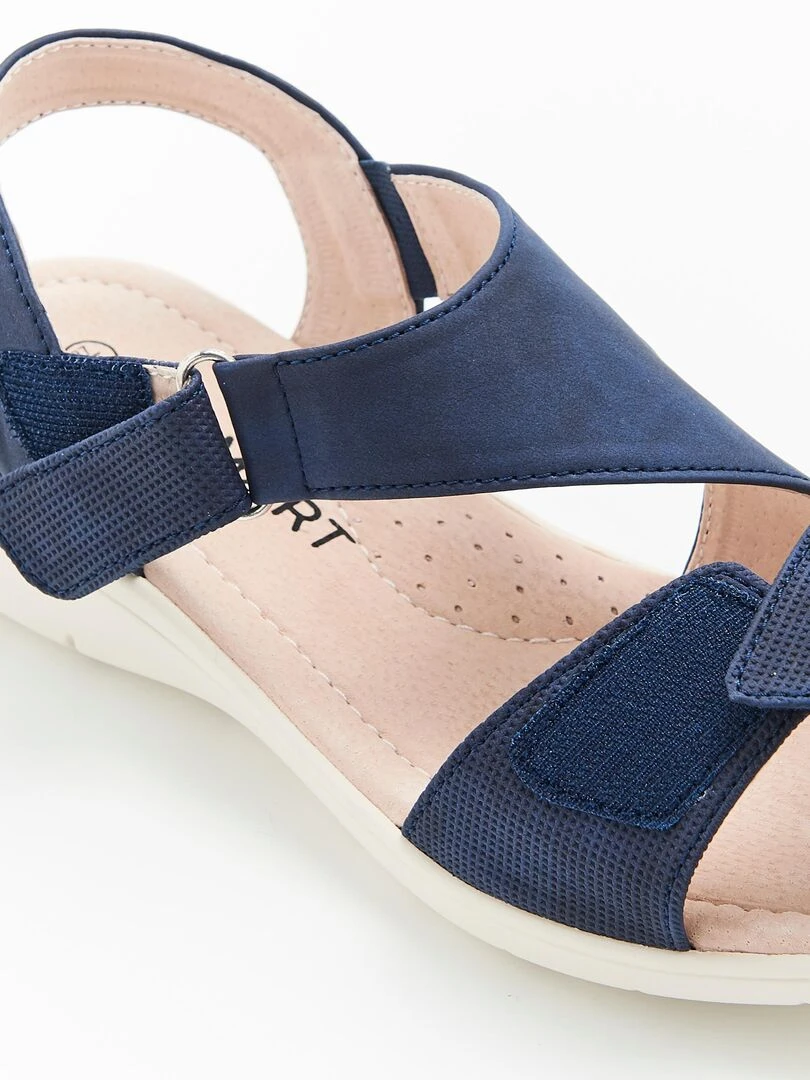Sandales compensées ouverture totale   Damart   Bleu marine