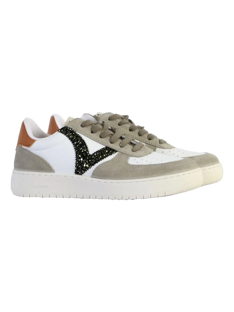 Basket Cuir Victoria Vert