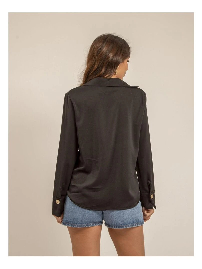 Short en jean taille haute avec ceinture XINES Bleu