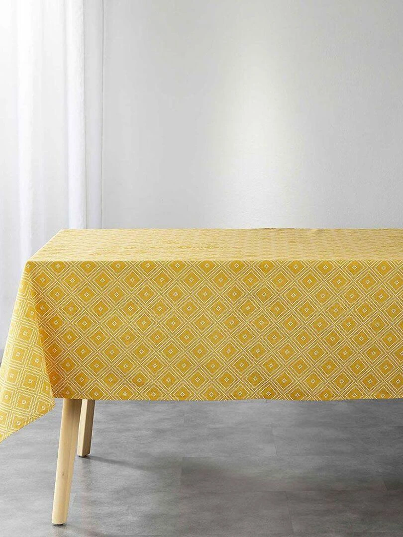 Nappe rectangulaire Idylle   Moutarde