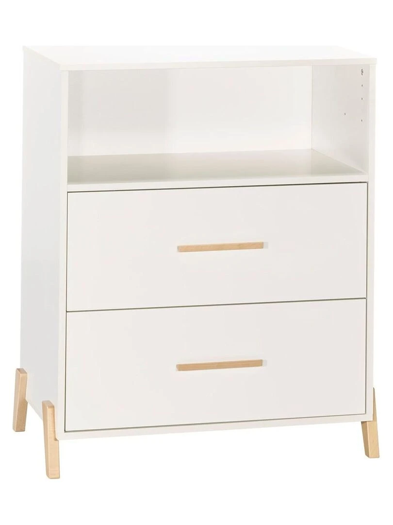 Commode à langer sur pieds en bois blanc BABYPRICE Blanc Marron