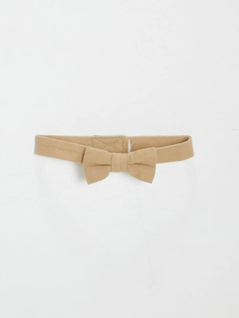 Ensemble chemise + pantalon + gilet + nœud papillon    3 pièces   Beige