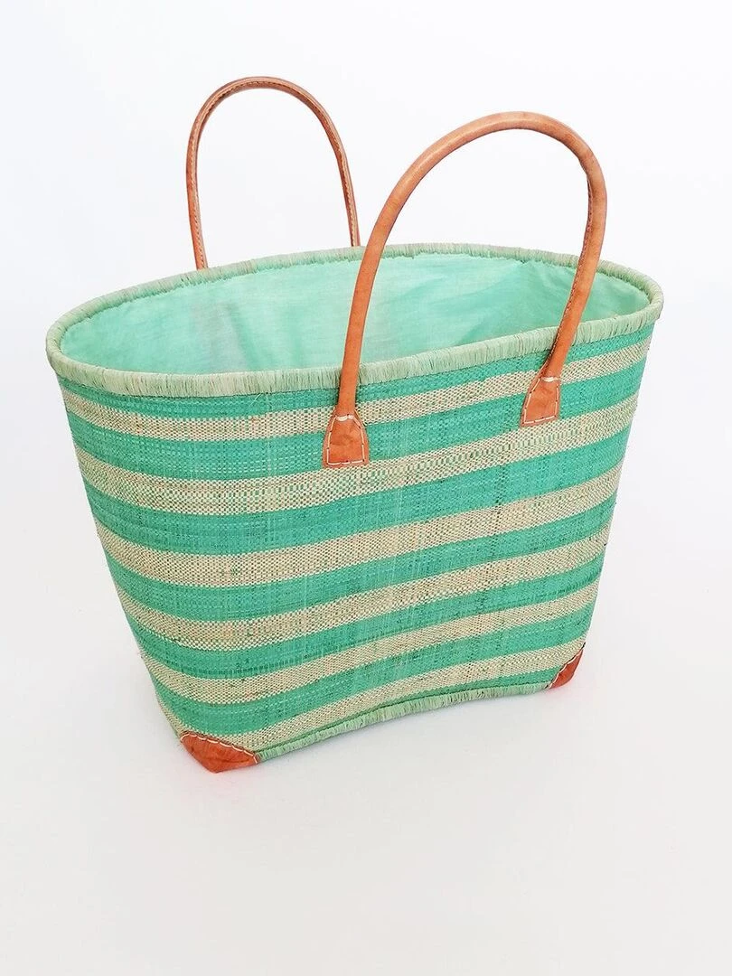 Panier Ambanja GM Vert d'eau avec pochon Vert d'eau
