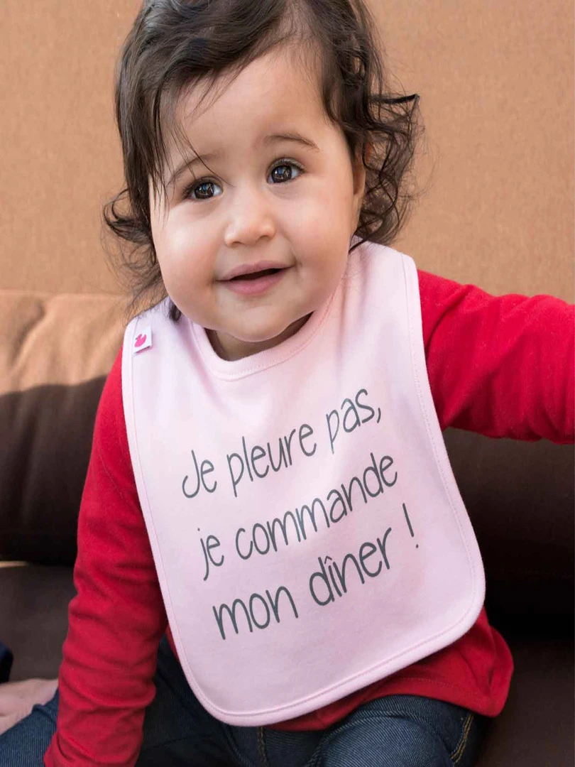 Bavoir bébé personnalisé Beau gosse comme papa ! Marron