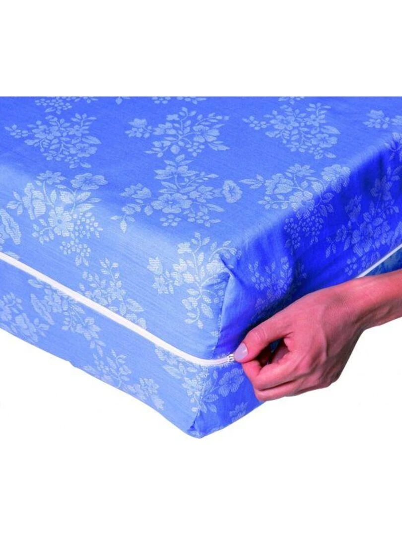 Housse À Matelas Damassé 140 X 190 Cm   Rénove Matelas   Bleu