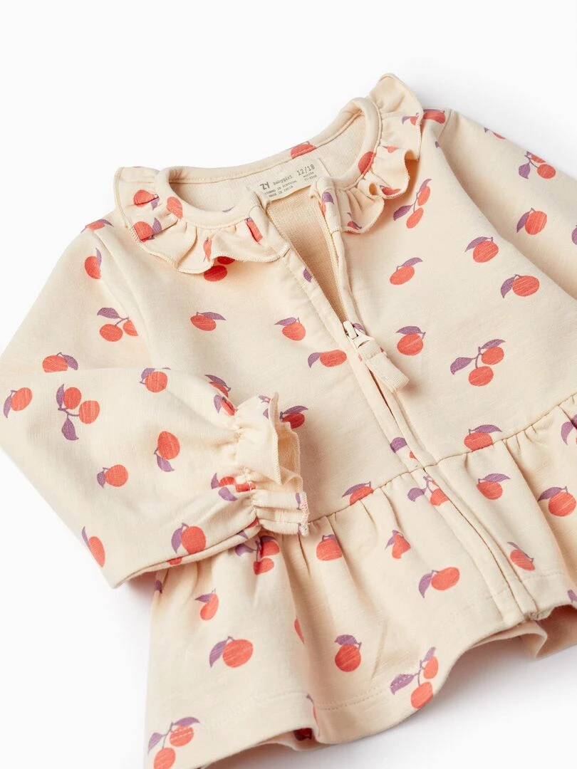 Manteau avec Volants + Pantalon pour Bébé Fille  SICILIAN DAYS   Rose foncé