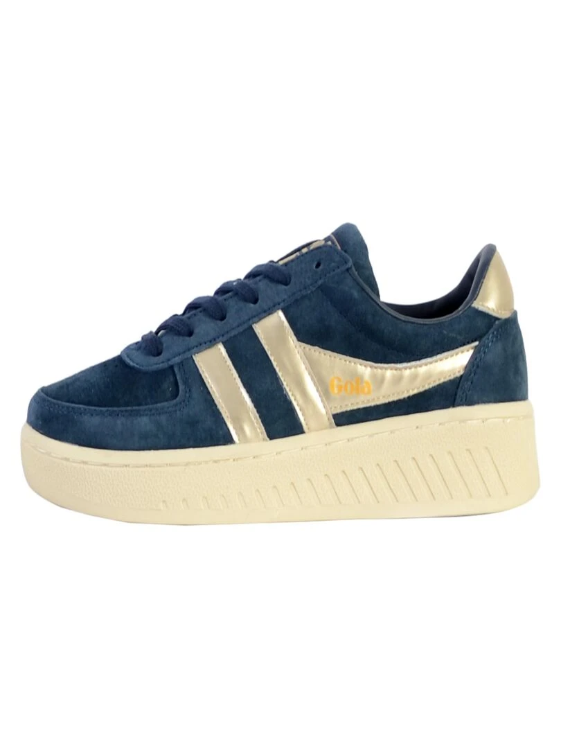 Baskets Gola Harrier Suede   Gris Bleu marine