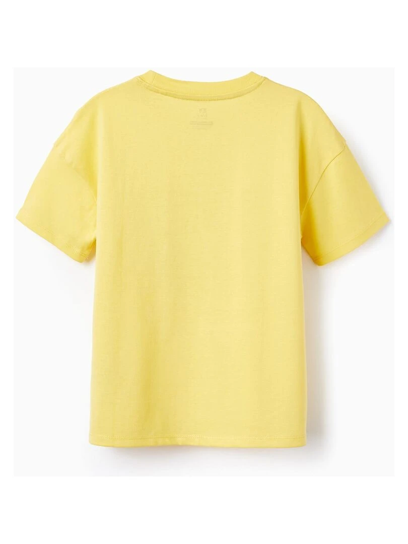 T shirt de Coton avec Imprimé pour Garçon 'Dot Painting' manches courtes Jaune