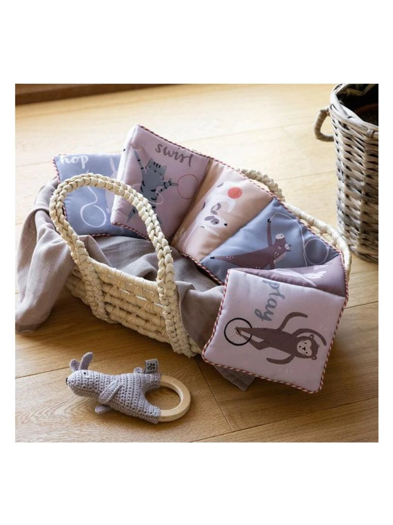 Livre d'activités en tissu Teeny Toes Sebra Rose