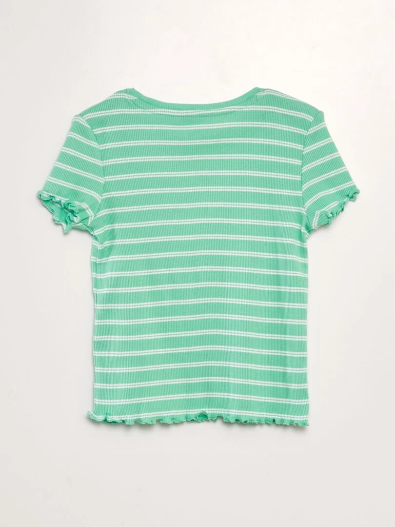T shirt manches courtes rayées Vert