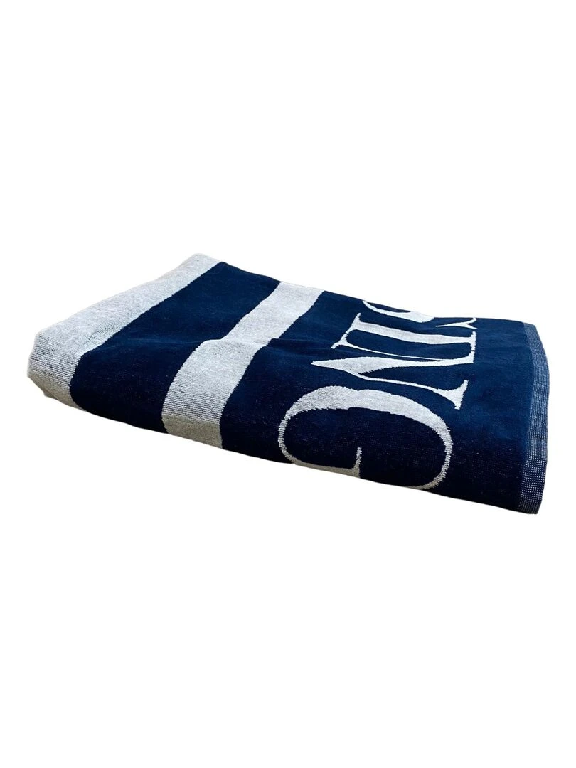 Serviette de plage éponge velours Jacquard Oceanside 140x180 400g/m²   Bleu marine