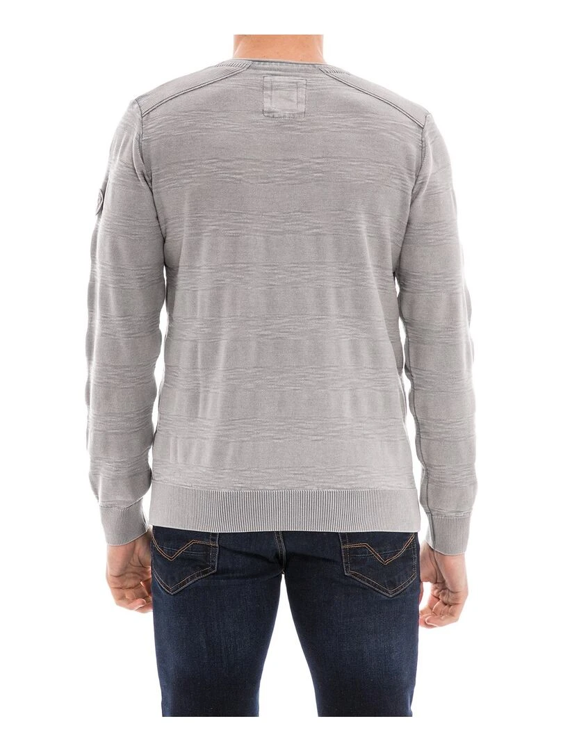 Pull col rond pur coton ADALYS Gris