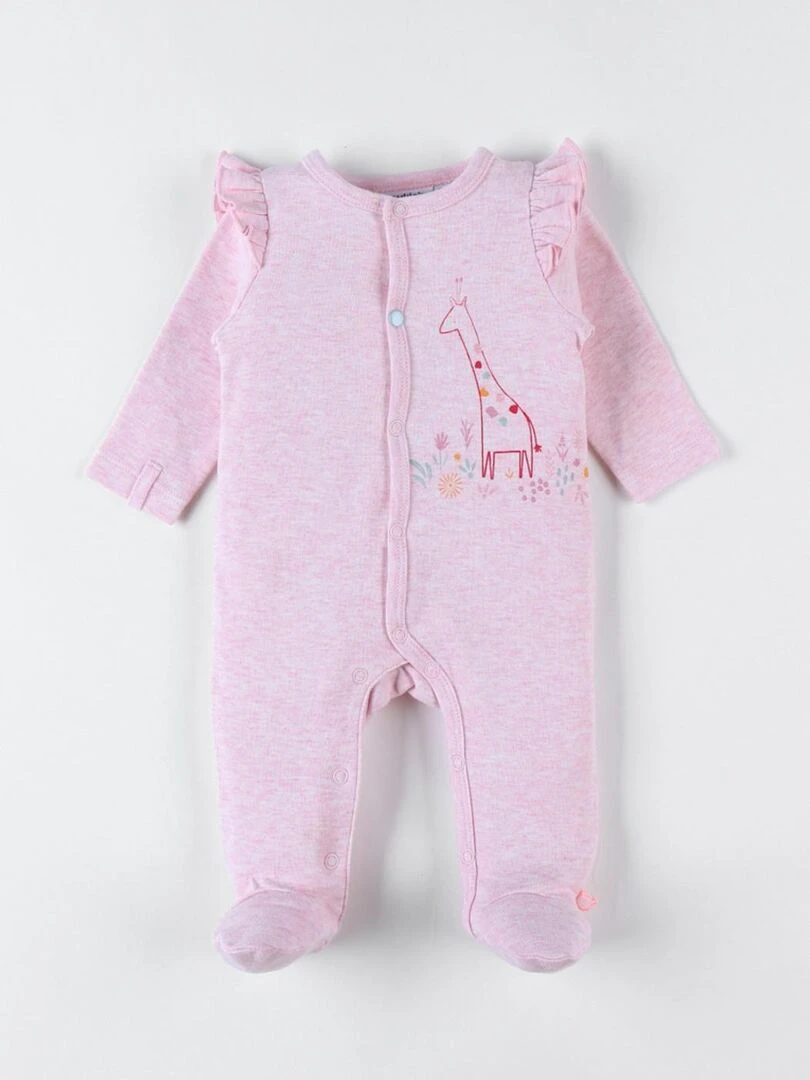 Pyjama 1 pièce girafe en jersey Noukie's Rose