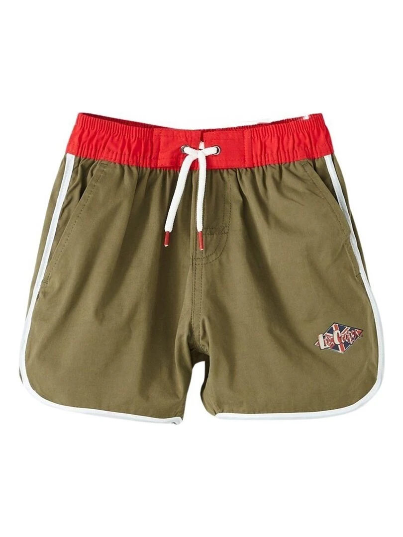 Lee Cooper Short De Bain garçon imprimé logo Kaki