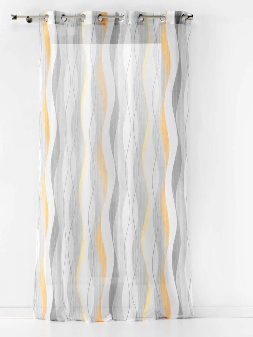 Voilage sablé à rayures ondulées   Gris foncé