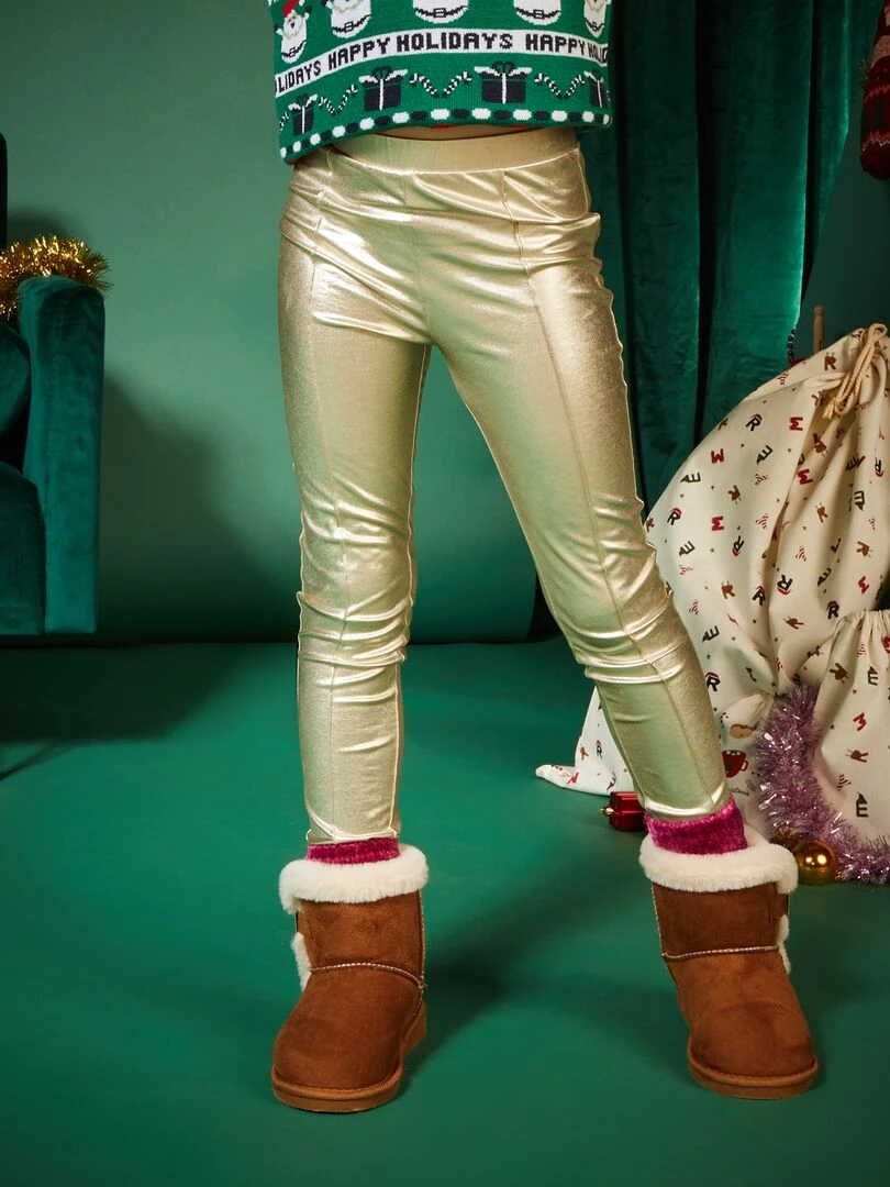 Legging long brillant   Doré