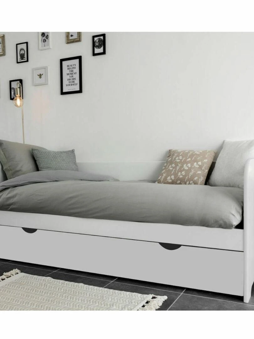 Pack lit gigogne avec 2 matelas Java AKITEN RETAIL Gris Marron