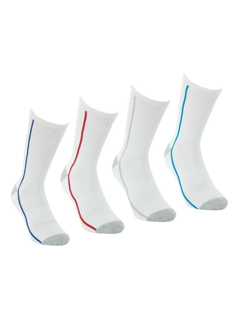 Lot de 4 paires de chaussettes de sport hautes Blanc