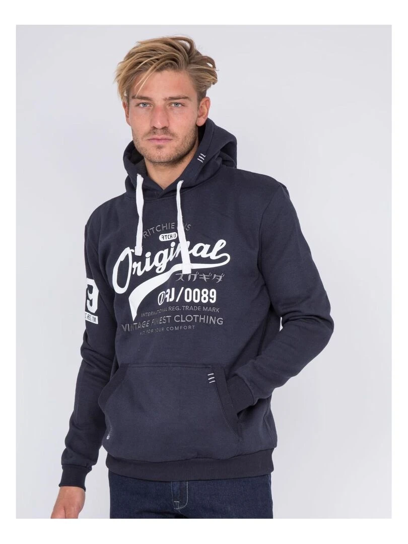 Sweat capuche WARLUZ Bleu marine