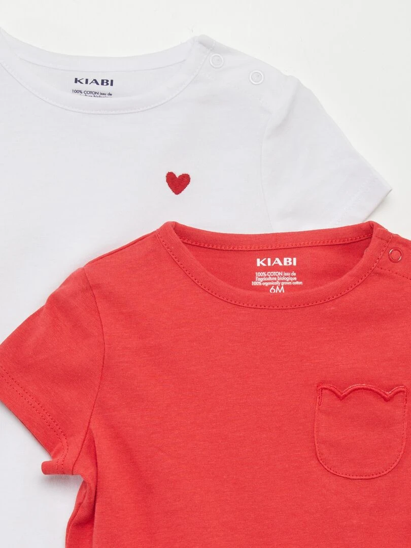 Lot de 2 t shirts simples   Rouge