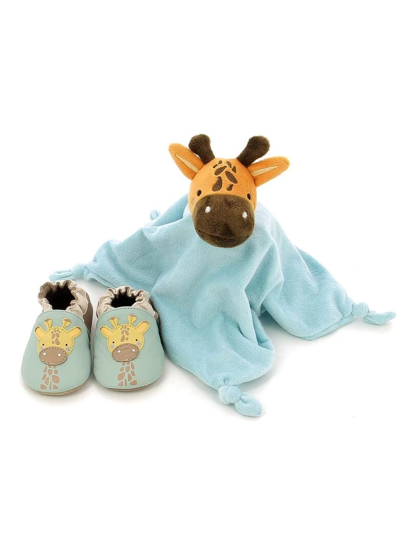 Chaussons Cuir Coffret Garcon   Vert