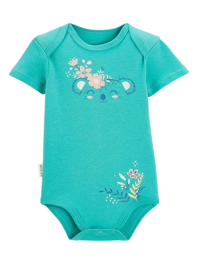 Lot de 2 bodies bébé manches courtes Paradise Flowers Bleu