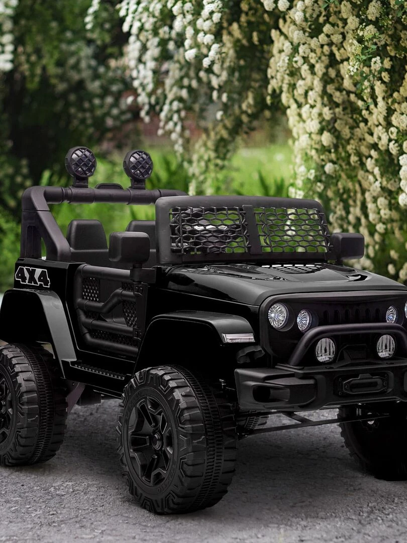 Voiture 4x4 électrique enfant 2 x 35 W 5 Km/h max. avec télécommande   Noir