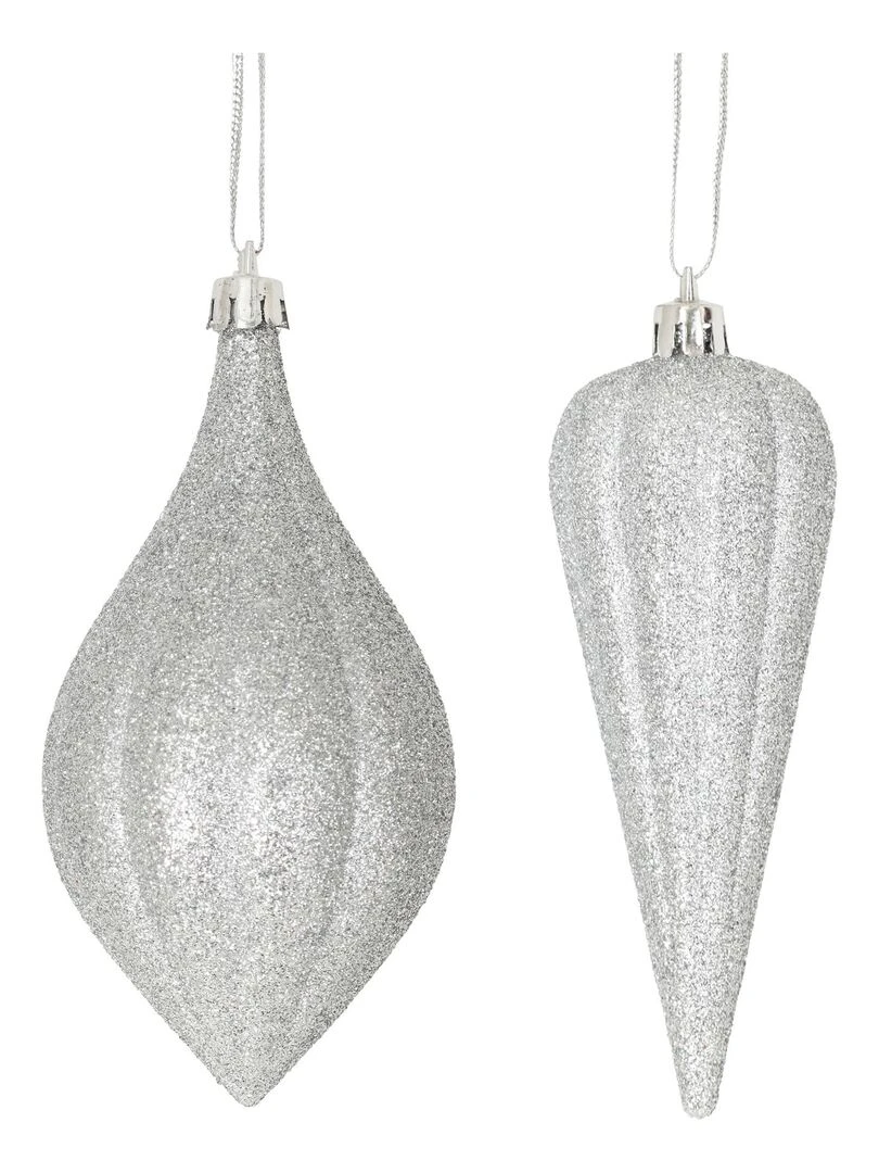 Deux suspensions Glacons argent NOEL Argent