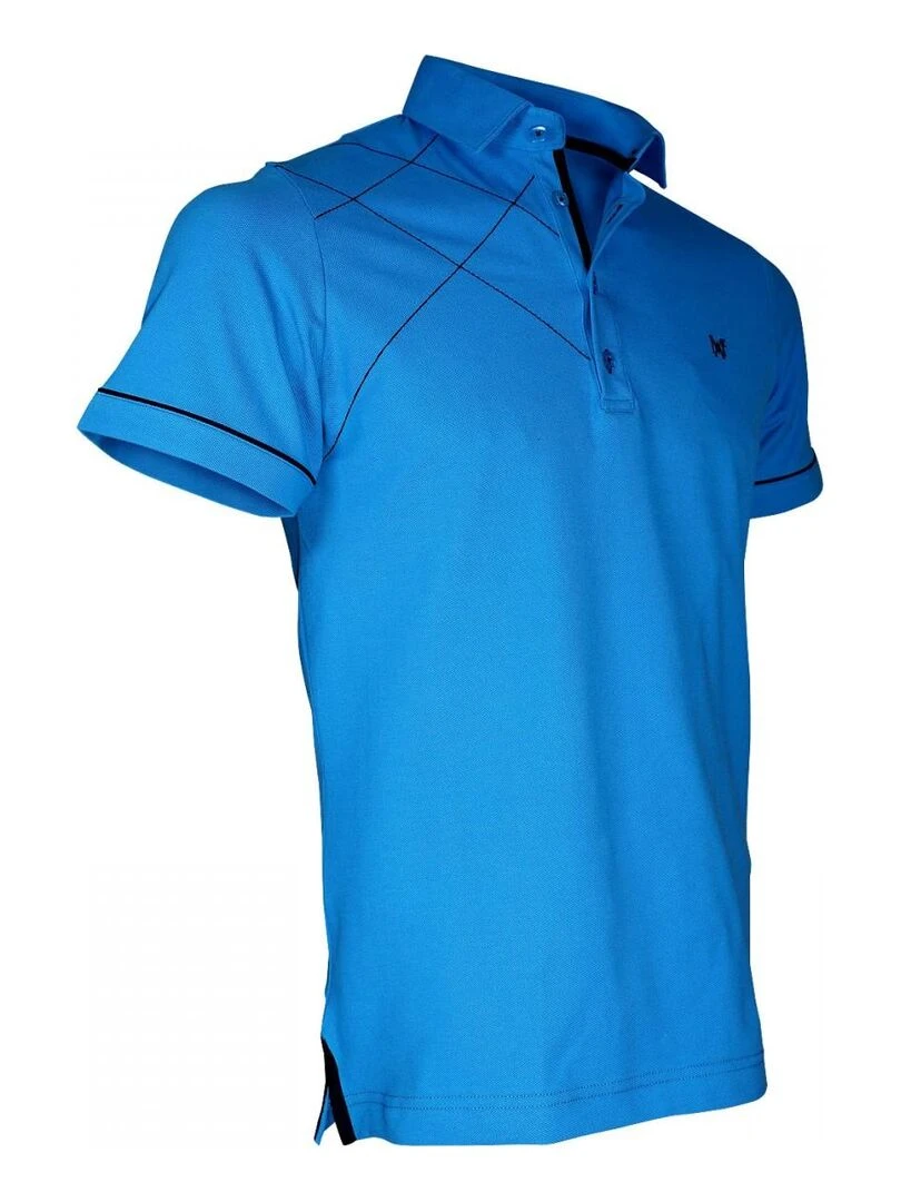 Polo brodé PLYMOUTH   Bleu turquoise