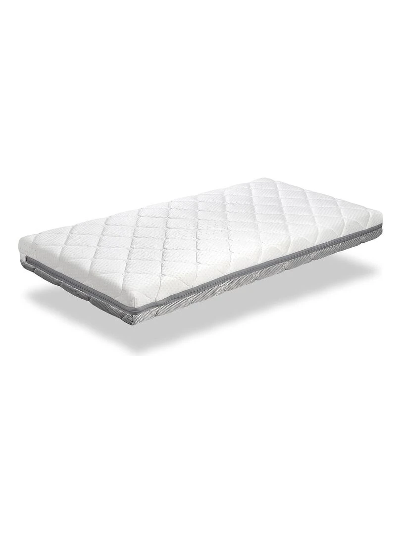 Matelas bebe BABY AIR H 11 CM Déhoussable lavable adaptable et respirant Blanc Gris