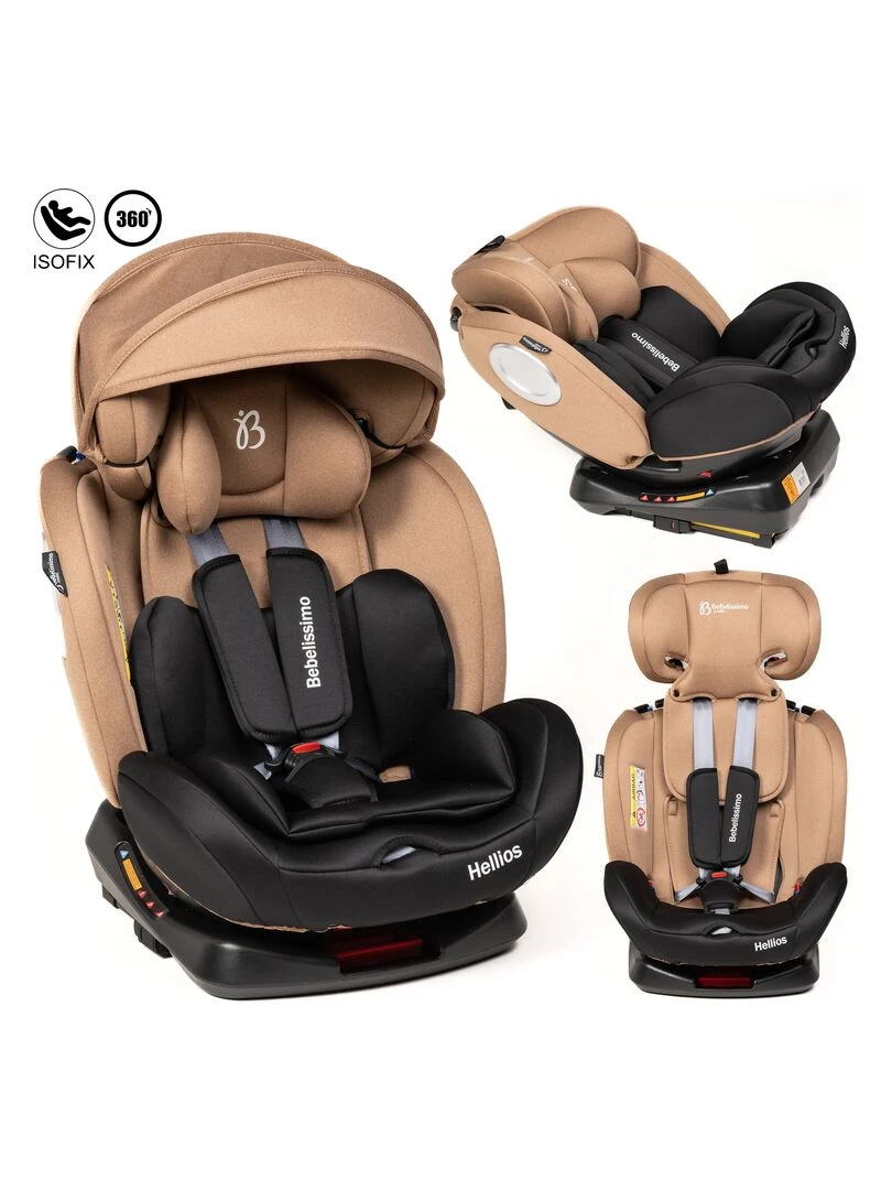 BEBELISSIMO Siège auto Isofix pivotant 360 ° groupe 0+/1/2/3 (0 36kg) Hellios Plus beige Beige