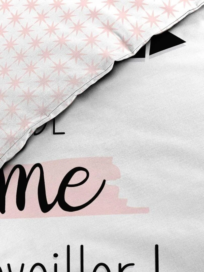 Housse de couette 140x200 + taie Dring coton 42 fils   Blanc