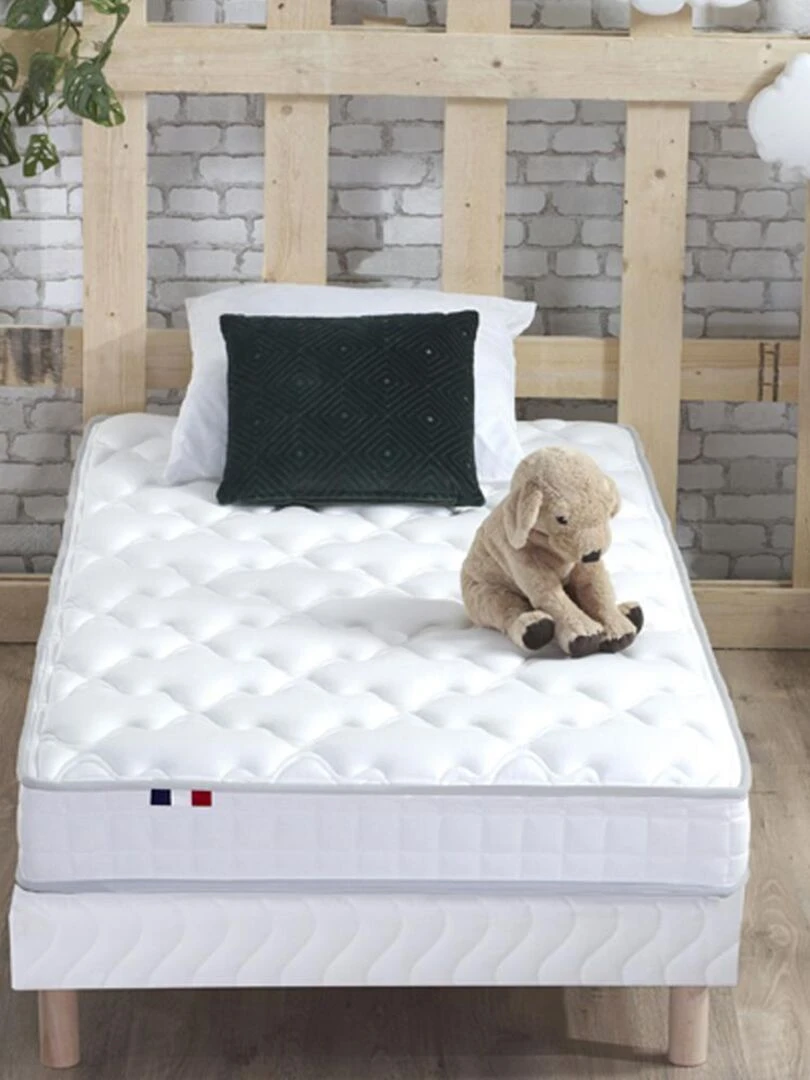 Ensemble Matelas Mousse à Mémoire de forme et mousse HR ZENITH + Sommier   Sommier Blanc   Blanc