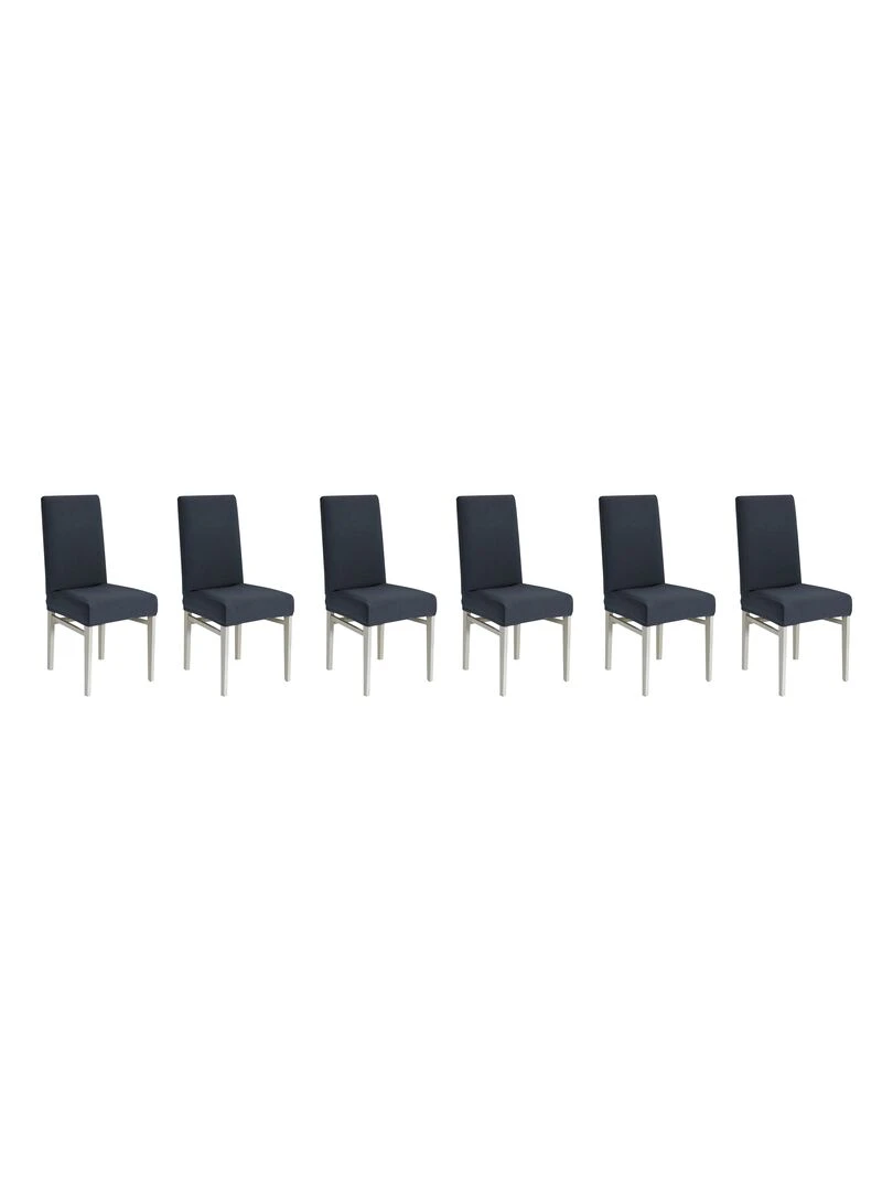 Lot de 6 Housses de chaise extensible Anthracite gris anthracite