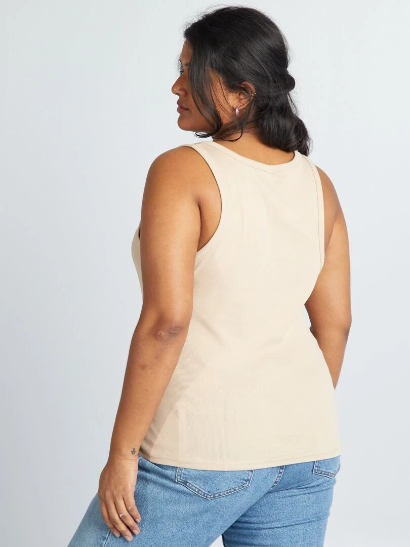 Débardeur uni   Beige
